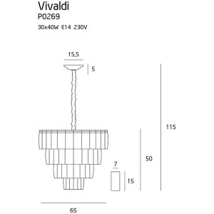 Lampa wisząca vivaldi chrom