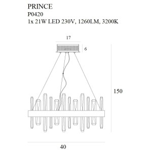 Lampa wisząca prince ø 40 cm