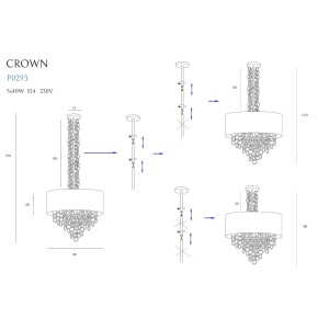 Lampa wisząca crown 80 cm