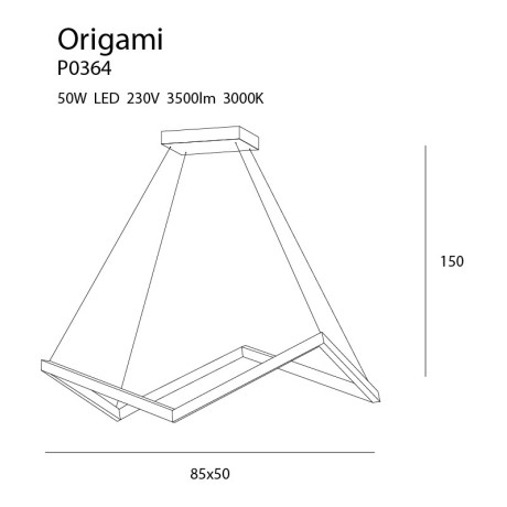 Lampa wisząca duża origami