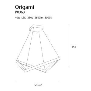 Lampa wisząca mała origami