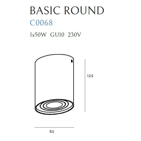Lampa sufitowa basic round czarna