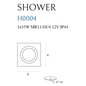 Oprawa wpustowa shower ip54