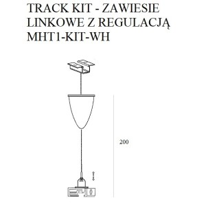 Track kit zawieszenie linkowe z regulacją 2,0 m białe