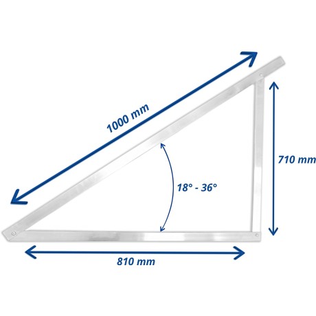 Trójkąt do montażu PV w poziomie, zmienny kąt 18-36°
