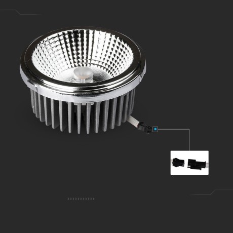 20w ar111 led changeable reflector spotlight 6500k 40`d/20`d-silver