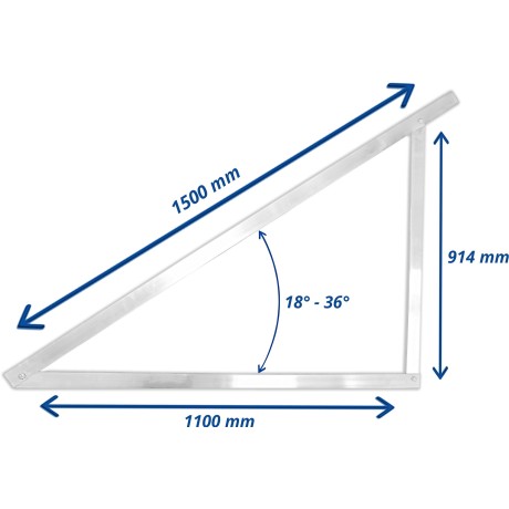 Trójkąt montażowy PV pion zmienny kąt 18-36°