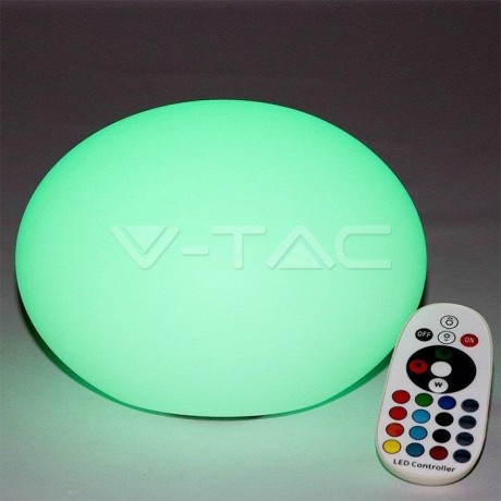 Garden luminaire V-TAC LED Stone Oval 20cm Charging Remote IP67 VT-7801 RGBW 18lm