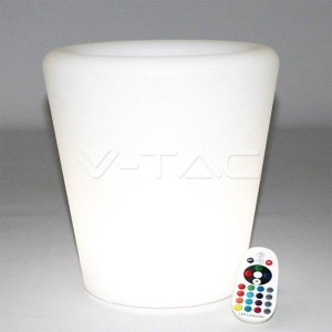 Garden luminaire V-TAC LED Flower pot Container 28cm Charging Remote control VT-7805 RGBW 18lm