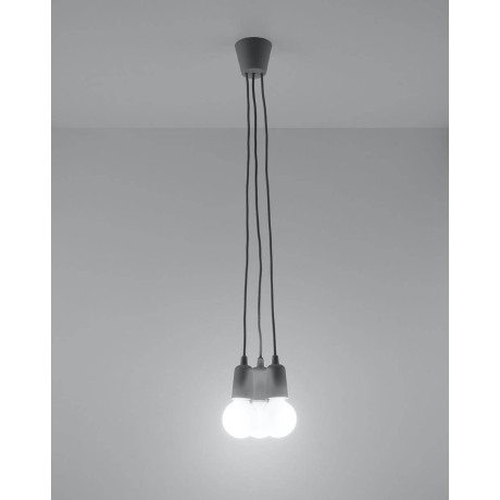 DIEGO 3 gray hanging lamp