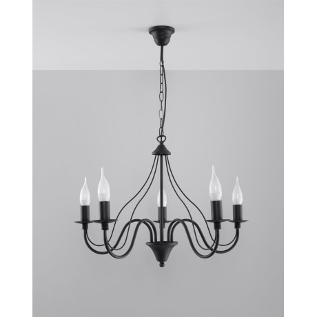 MINERWA 5 black chandelier