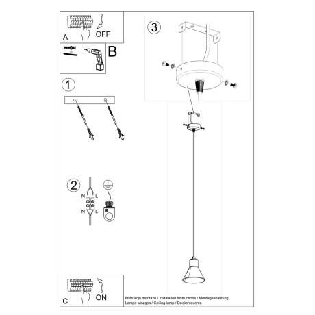 Hanging lamp TAZILA 1 white [ES111]