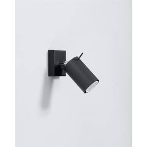 RING black wall lamp with a switch