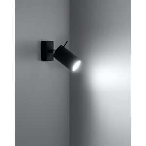 RING black wall lamp with a switch