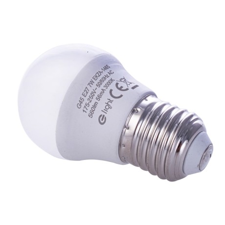 LED bulb 7W E27 G45. Colour: Warm