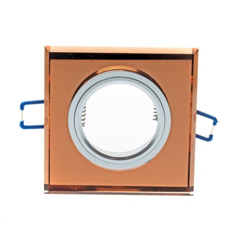 SQUARE glass ceiling eyelet. Colour: AMBER