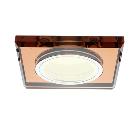 SQUARE glass ceiling eyelet. Colour: AMBER