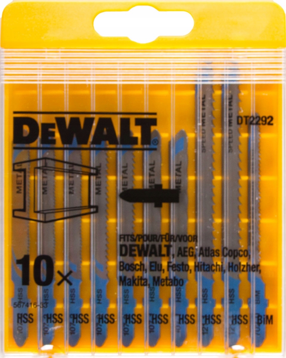 Zestaw brzeszczotów do wyrzynarki DeWALT DT2292 do cięcia metalu (10 szt.) 
